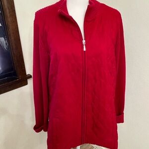 Excellent condition Croft & Barrow Red zip sweater jacket